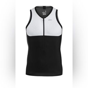 Roka MEN'S size M GEN II ELITE AERO SLEEVELESS TRI TOP - WHITE/BLACK